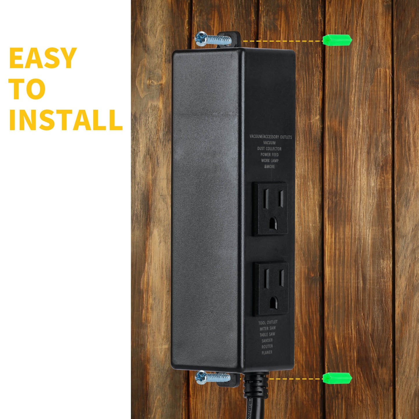 Automatic Vacuum Switch, Dust Collector Switch for Power Tools, Auto Delay Vacuum On to Prevent Circuit Overload, Delay Vacuum Off for Complete Cleaning