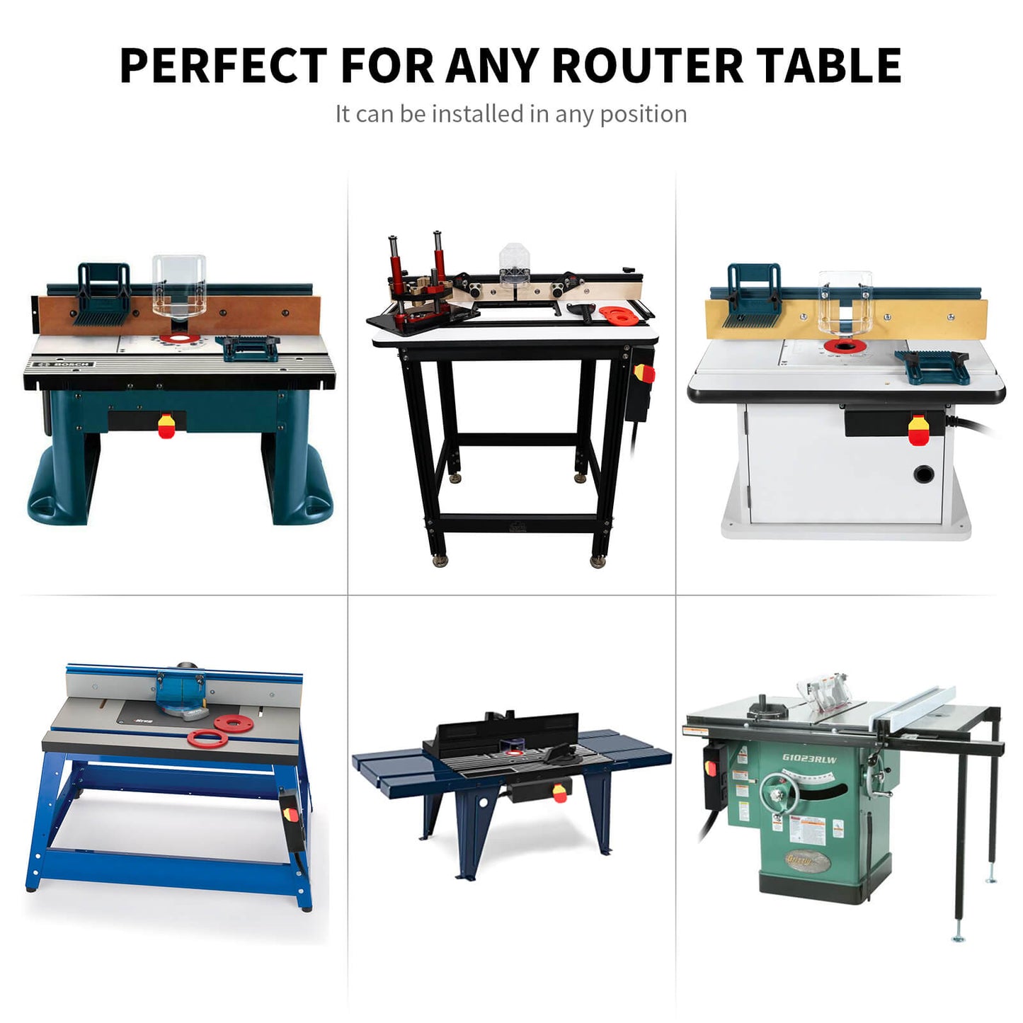Ortis 125V Multi-Purpose Router Table Switch with 2 Outlets, Perfect for Any Router Table, Easy Installation