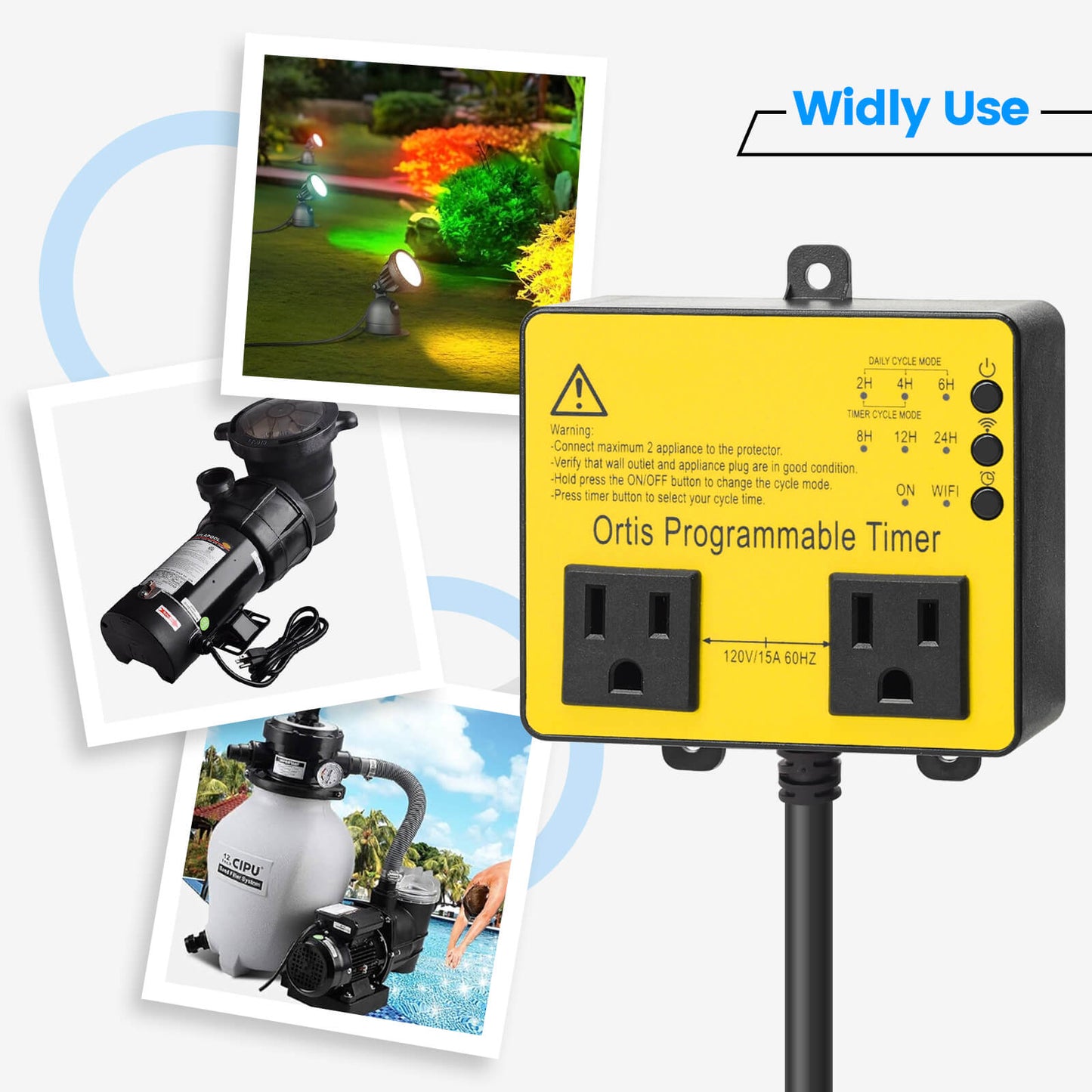 WiFi Above Ground Pool Timer Switch, Ortis Smart Pool Timer with Smart Life App Control