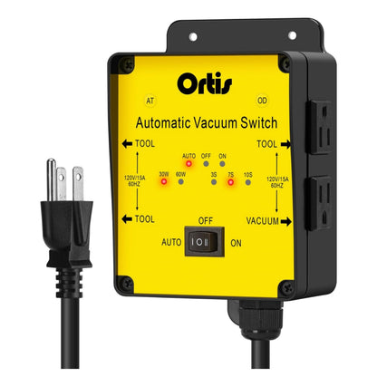 2025 New! Automatic Vacuum Switch, Ortis Dust Control Autoswitch for 3 Power Tools, Delay Vacuum On/Off to Prevent Circuit Overload and Tripping, Adjustable Actuation Threshold