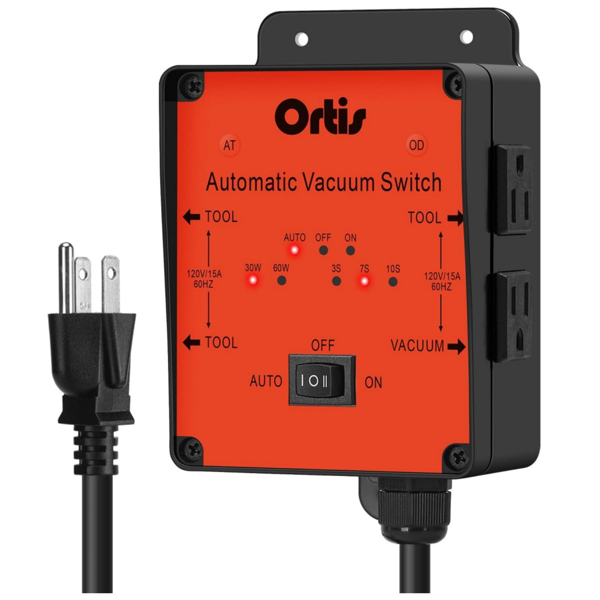 2025 New! Automatic Vacuum Switch, Ortis Dust Control Autoswitch for 3 Power Tools, Delay Vacuum On/Off to Prevent Circuit Overload and Tripping, Adjustable Actuation Threshold