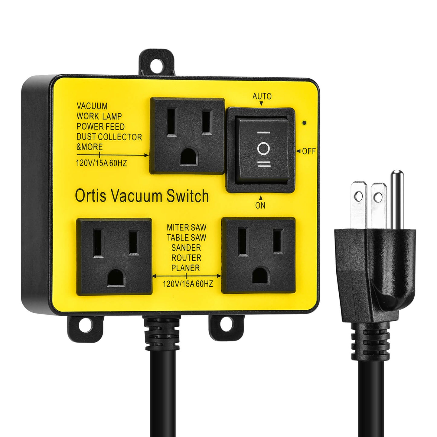 Ortis Vacuum Switch for More Power Tools, Delay Vacuum On/Off to Prevent Circuit Overload and Tripping, Yellow