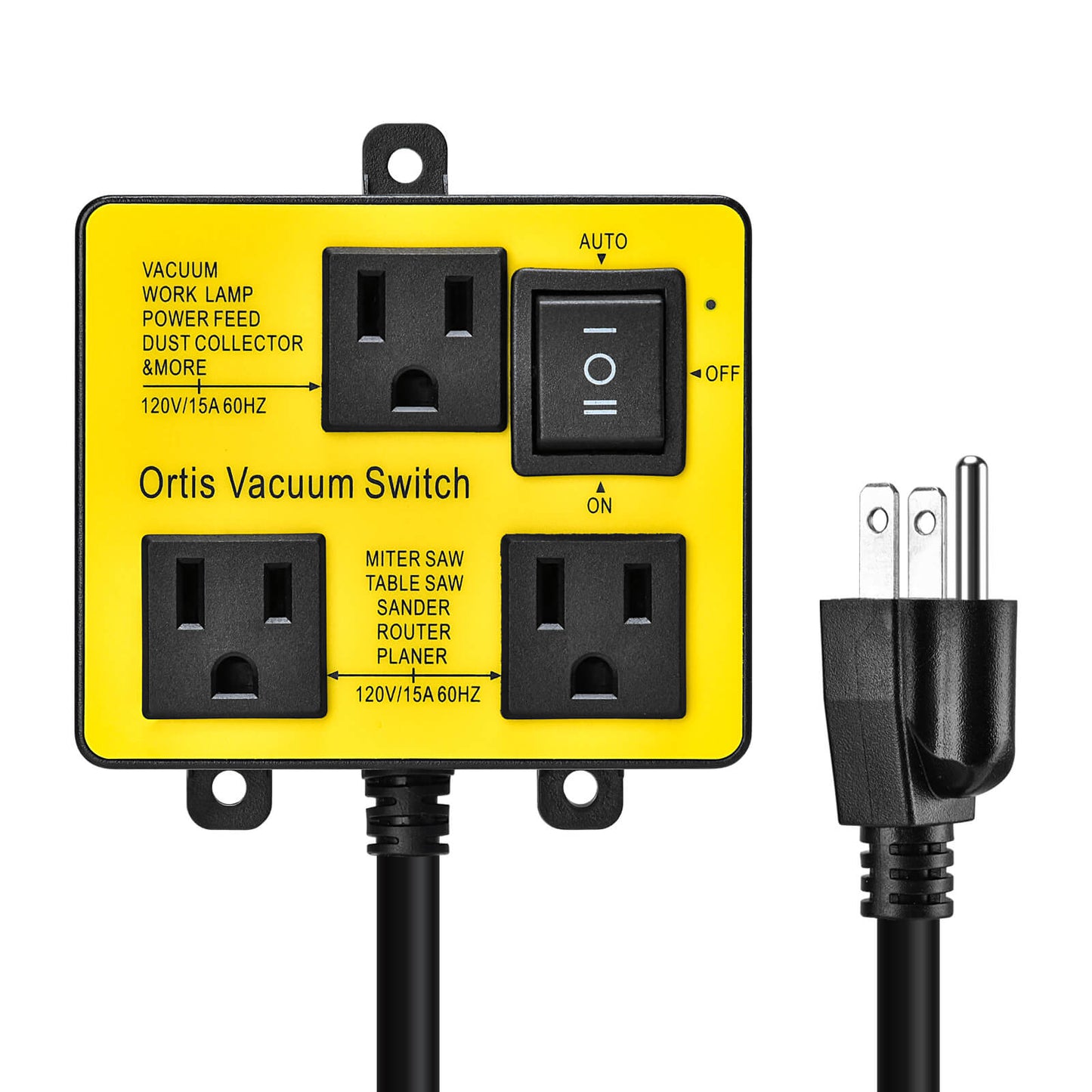 Ortis Vacuum Switch for More Power Tools, Delay Vacuum On/Off to Prevent Circuit Overload and Tripping, Yellow