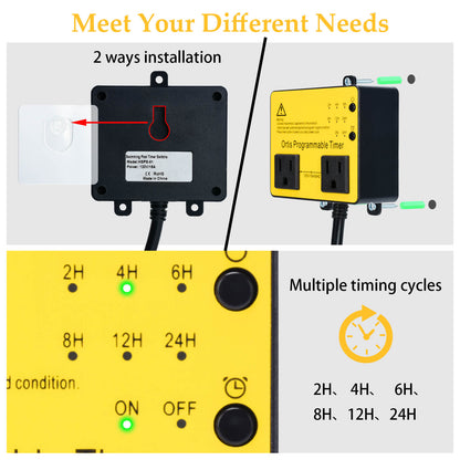 Swimming Pool Pump Timer, Above Ground Pool Timer, Ortis Smart Pool Timer with One-Button Operation, for Swimming Pools, Filters, Pumps, and Landscape