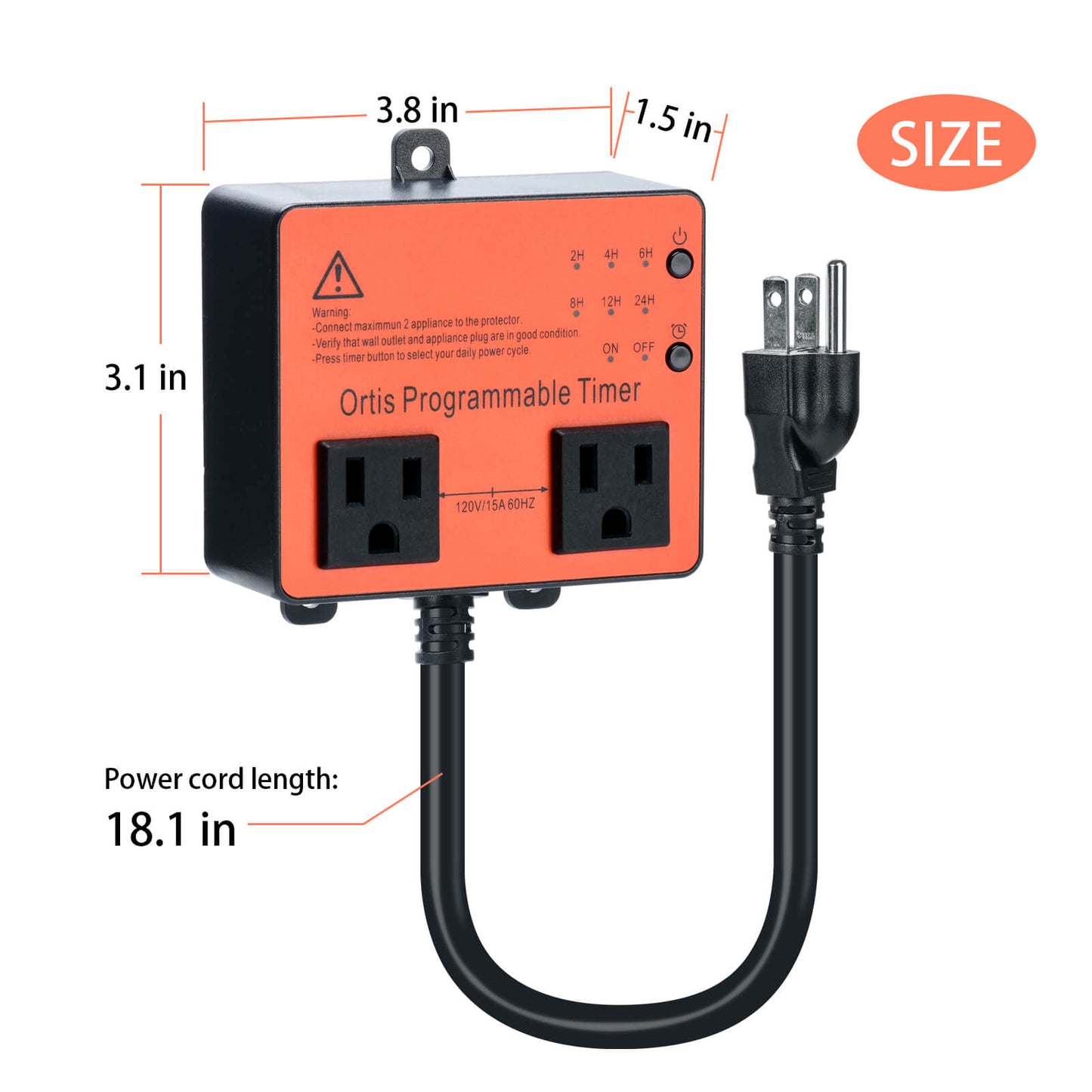 Swimming Pool Pump Timer, Above Ground Pool Timer, Ortis Smart Pool Timer with One-Button Operation, for Swimming Pools, Filters, Pumps, and Landscape