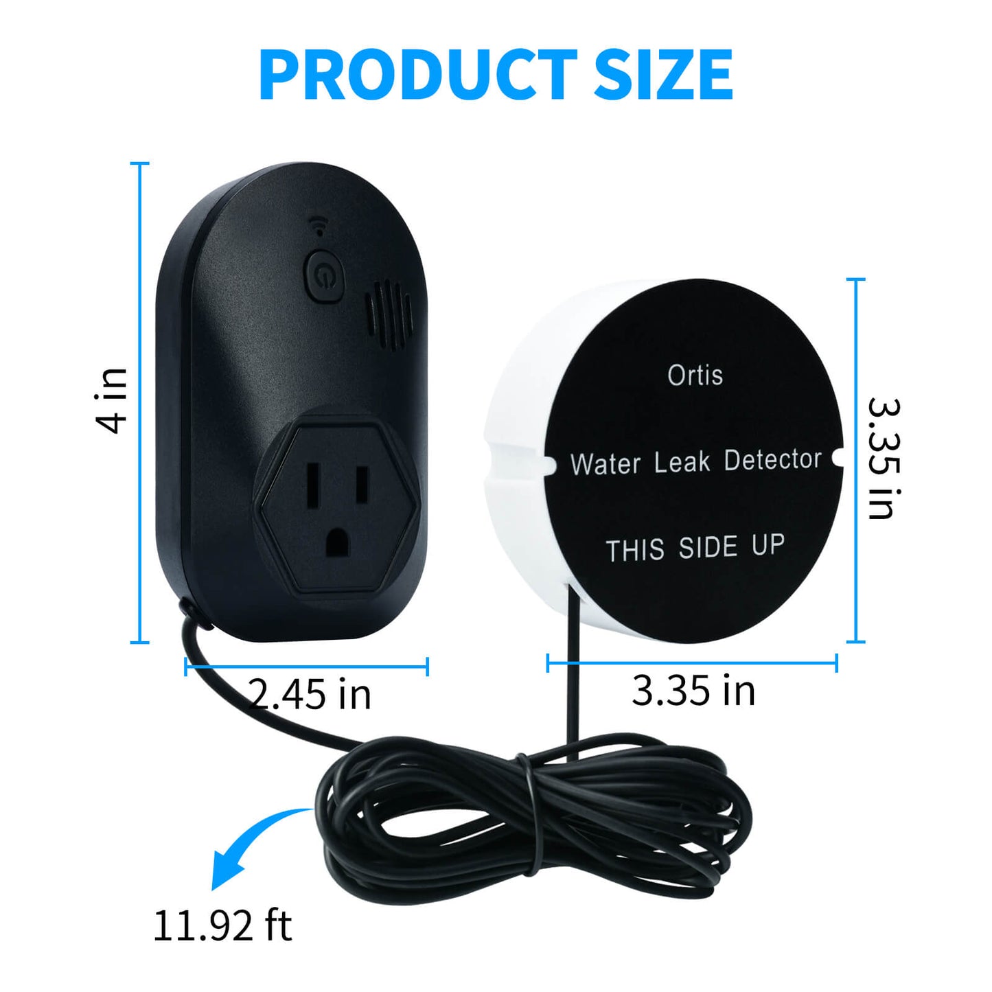 Water Leak Detector, Ortis Water Detector Alarm, 95 dB Loud Alarm, Prevent Serious Floods and Water Damage