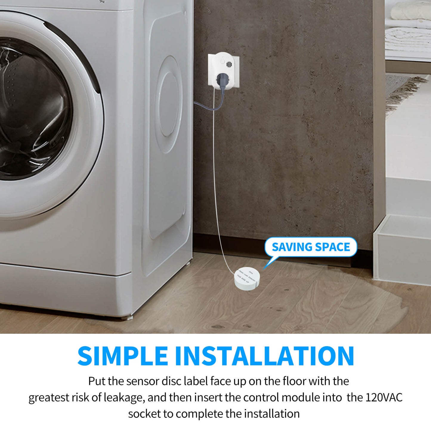 Water Leak Detector, Ortis Water Detector Alarm, 95 dB Loud Alarm, Prevent Serious Floods and Water Damage