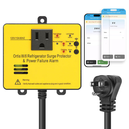 Wi-Fi Smart Power Failure Alarm with Surge Protector, Remotely Monitor and Control Your Refrigerator Via App, Ensuring The Safety of Refrigerator and Food Stored Inside