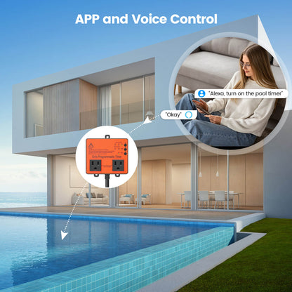 WiFi Above Ground Pool Timer Switch, Ortis Smart Pool Timer with Smart Life App Control