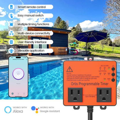 WiFi Above Ground Pool Timer Switch, Ortis Smart Pool Timer with Smart Life App Control