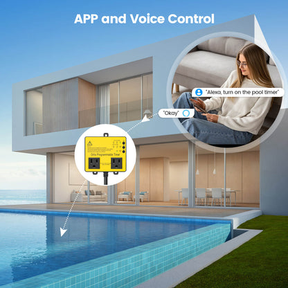WiFi Above Ground Pool Timer Switch, Ortis Smart Pool Timer with Smart Life App Control
