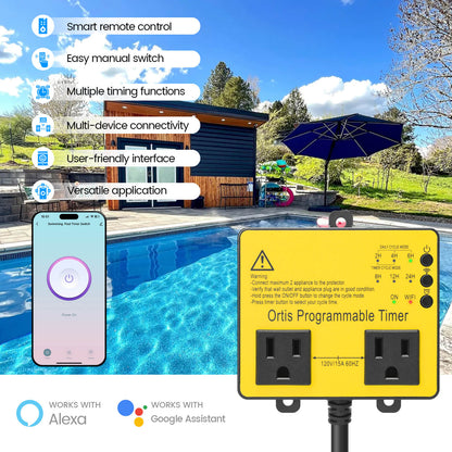 WiFi Above Ground Pool Timer Switch, Ortis Smart Pool Timer with Smart Life App Control