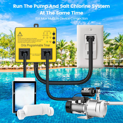 WiFi Above Ground Pool Timer Switch, Ortis Smart Pool Timer with Smart Life App Control