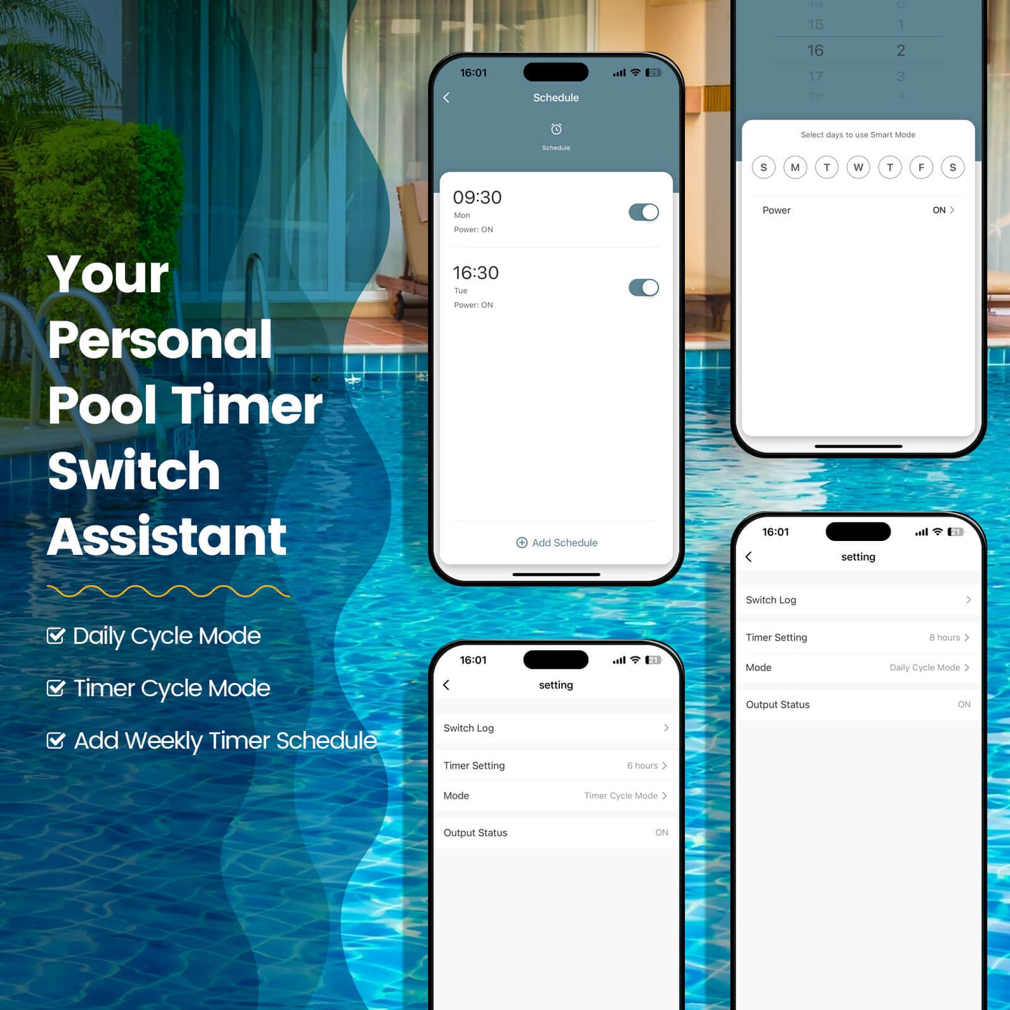 WiFi Above Ground Pool Timer Switch, Ortis Smart Pool Timer with Smart Life App Control