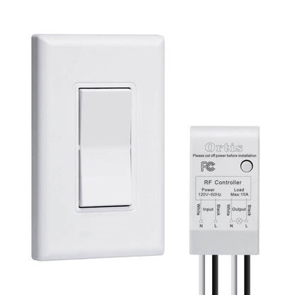 Wireless Light Switch and Receiver Kit, Ortis 300ft RF Range Wireless Wall Switches for Lights