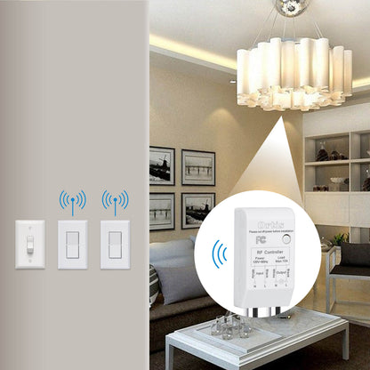 Wireless Light Switch and Receiver Kit, Ortis 300ft RF Range Wireless Wall Switches for Lights